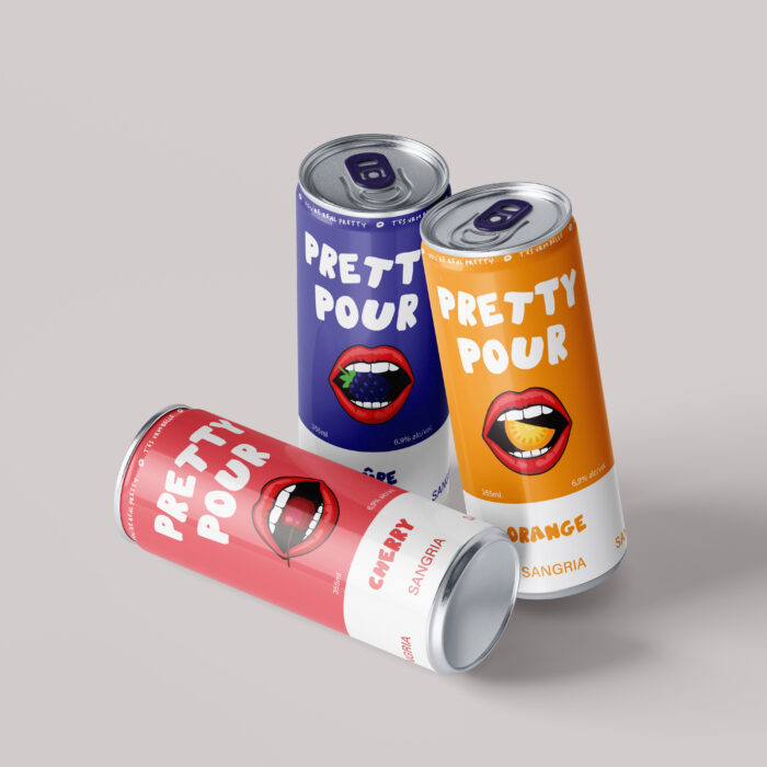 Three can "Pretty Pour" Mockup